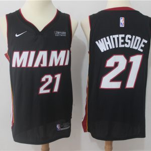 Nike NBA Miami Heat #21 Whiteside Black Jersey