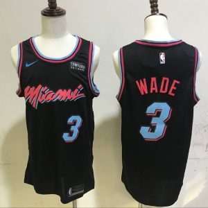 NBA Miami Heat #3 Wade Black City Jersey