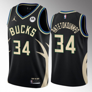 NBA Milwaukee Bucks #34 Giannis Antetokounmpo 2022/23 Black Jersey
