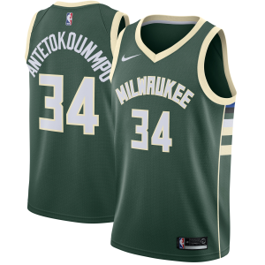 NBA Milwaukee Buck #34 Giannis Antetokounmpo Green Association Edition Jersey