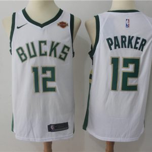Nike NBA Milwaukee Bucks #12 Parker White Jersey