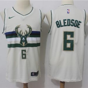 Nike NBA Milwaukee Bucks #6 Bledsoe Cream Jersey