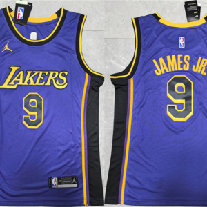 NBA Los Angeles Lakers #9 Bronny James Jr. Purple Stitched Basketball Jersey