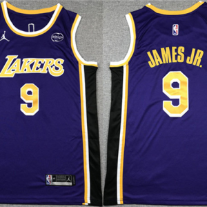 NBA Los Angeles Lakers #9 Bronny James Jr. Purple Stitched Basketball Jersey