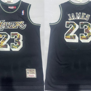 NBA Los Angeles Lakers #23 LeBron James Black Throwback Basketball Jersey
