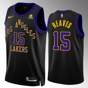 NBA Los Angeles Lakers #15 Austin Reaves Black 2023/24 City Edition Stitched Jersey