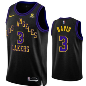 NBA Los Angeles Lakers #3 Anthony Davis Black 2023/24 City Edition Stitched Jersey
