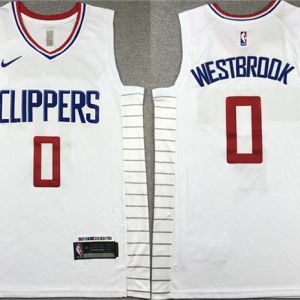 Men's Los Angeles Clippers #0 Russell Westbrook White 2023 Association Edition Stitched Jersey