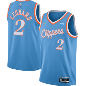 Men's Los Angeles Clippers #2 Kawhi Leonard 2021/22 City Edition Light Blue 75th Jersey