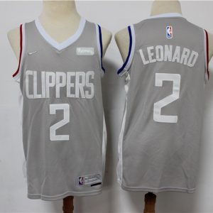NBA Los Angeles Clippers #2 Kawhi Leonard Grey Jersey