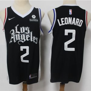 NBA Los Angeles Clippers #2 Kawhi Leonard Black 2020-21 City Edition Jersey
