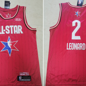 Men's NBA Clippers #2 Kawhi Leonard Red 2020 All-Star Stitched Jersey