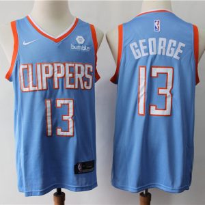 NBA Clippers13 Paul George Blue Nike Men Jersey