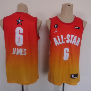 NBA 2023 All-Star #6 LeBron James Orange Game Swingman Jersey