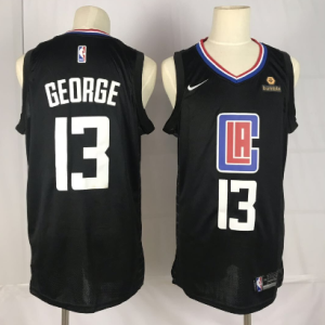 NBA Clippers 13 Paul George Black Swingman Nike Men Jersey