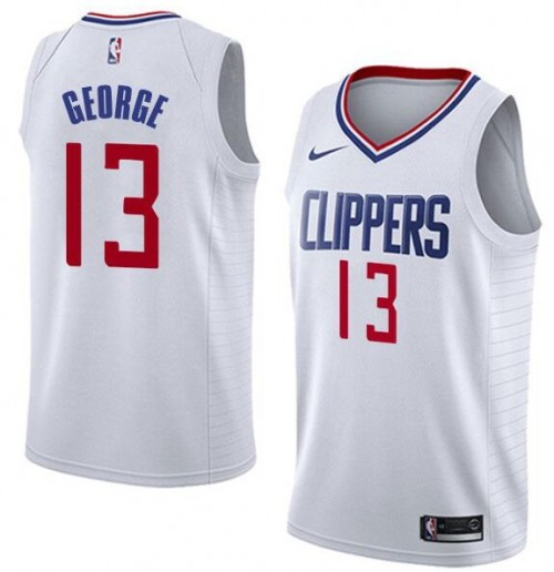 NBA Clippers 13 Paul George White Swingman Nike Men Jersey