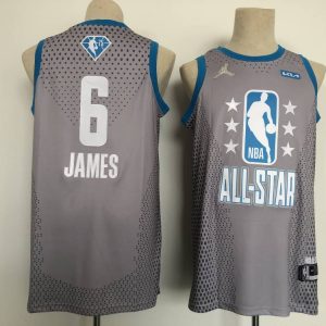 NBA Los Angeles Lakers 2022 All-Star #6 Lebron James Grey Jersey