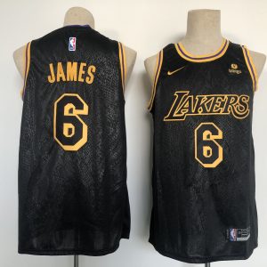 NBA Los Angeles Lakers #6 LeBron James Black  Bibigo  Jersey