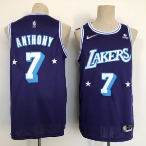 NBA  Los Angeles Lakers #7 Carmelo Anthony Purple 2021 City Edition 75th Anniversary Jersey