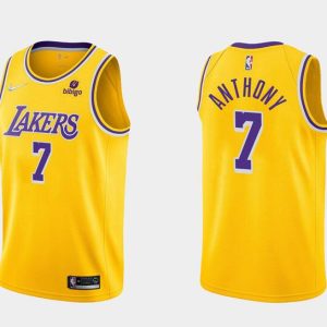 NBA Los Angeles Lakers #7 Carmelo Anthony 75th Anniversary Diamond Gold 2021 Jersey