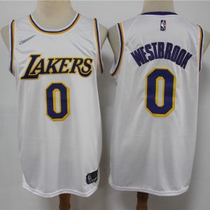 NBA Los Angeles Lakers #0 Russell Westbrook 75th Anniversary Diamond White 2021 Jersey