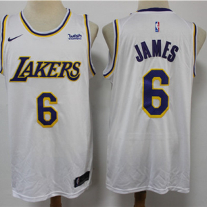 NBA  Los Angeles Lakers #6 LeBron James White Jersey