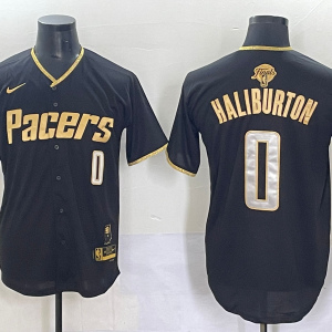 Men's Indiana Pacers #00 Bennedict Mathurin Black Baseball Jersey