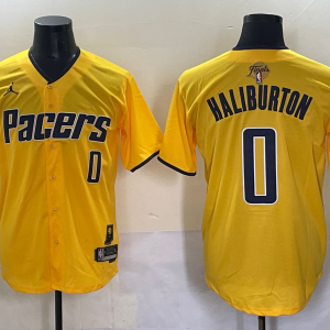 Men's Indiana Pacers #00 Bennedict Mathurin Yellow Baseball Jersey