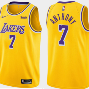 NBA Los Angeles Lakers #7 Carmelo Anthony Yellow Jersey