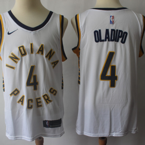 NBA Pacers 4 Victor Oladipo White Nike Men Jersey