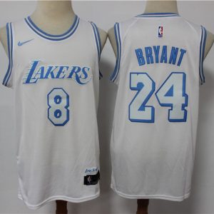 NBA Los Angeles Lakers #8 & #24 Kobe Bryant White 2020/21 Swingman City Edition Nike Jersey