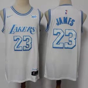 NBA Los Angeles Lakers #23 LeBron James White 2020/21 Swingman City Edition Nike Jersey