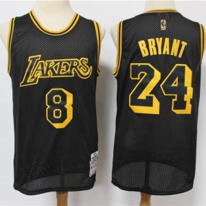 NBA Los Angeles Lakers #8 & #24 Kobe Bryant Black 2020 Hardwood Classics Jersey