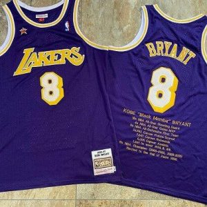 NBA Los Angeles Lakers #8 Kobe Bryant Purple With Honor Stitched Jersey