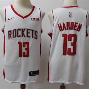 NBA Rockets 13 James Harden White Nike Swingman Men Jersey
