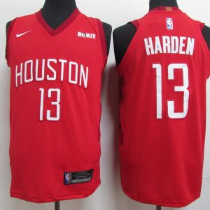 NBA Rockets 13 James Harden Red 2019 Earned Edition Men Jersey