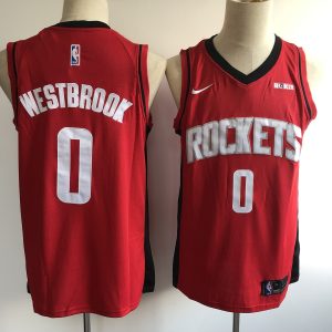 NBA Houston Rockets 0 Russell Westbrook Red Icon Nike Men Jersey