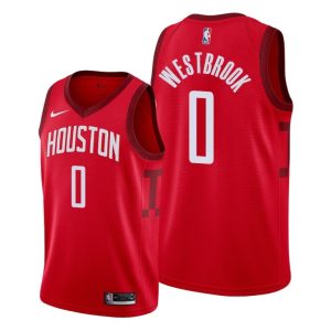 NBA Houston Rockets 0 Russell Westbrook Red Earned Edition Nike Men Jersey