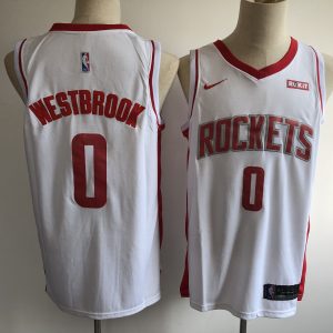 NBA Houston Rockets 0 Russell Westbrook White Nike Men Jersey