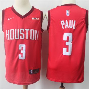 NBA Rockets 3 Chris Paul Red 2018-19 Earned Edition Nike Swingman Men Jersey