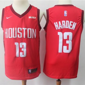 NBA Rockets 13 James Harden Red Earned Edition Nike Men Jersey