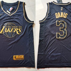 Nike NBA Los Angeles Lakers #3 Anthony Davis Black 2019 Golden Edition Stitched Jersey