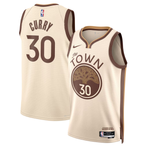 Men's Golden State Warriors #30 Stephen Curry 2025/26 Swingman Tan City Edition Jersey