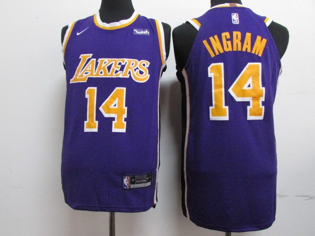NBA Lakers 14 Brandon Ingram Purple 2018-19 Nike Men Jersey