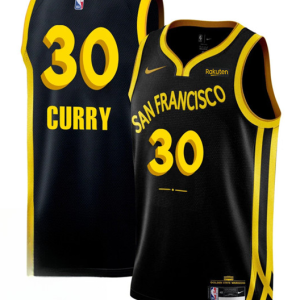 Men's Golden State Warriors #30 Stephen Curry Black 2023/24 City Edition Stitched  Jersey
