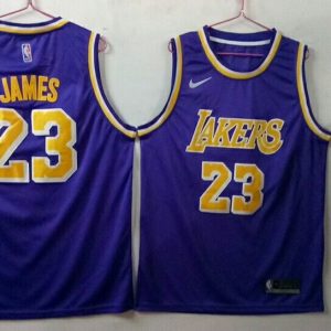 Los Angeles Lakers #23 LeBron James Fanatics Branded Purple 2018/19 Fast Break Jersey