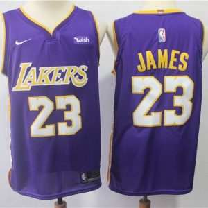 NBA Lakers #23 LeBron James Purple Swingman Nike Men Jersey