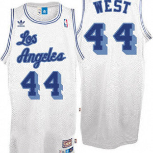 NBA Lakers #44 Jerry West White Retro Swingman Jersey