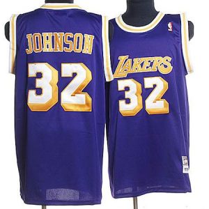 Lakers #32 Johonson Blue Throwback NBA Jersey