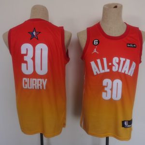 NBA 2023 All-Star #30 Stephen Curry Orange Game Swingman Jersey